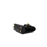 thumbnail Mini Kelly Twilly Bag Charm Black in lizard skin ghw - L'UXE LINK