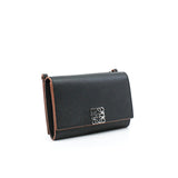 thumbnail card holder with chain leather black phw - L'UXE LINK