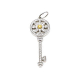 thumbnail Round Kaleidoscope Key diamond/yellow Pendant in pt950/au750 - L'UXE LINK