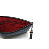 thumbnail Gabrielle Zip Clutch Bag In Calfskin Quilted Navy And Black Multi Hardware Seri 25 - L'UXE LINK