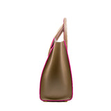 thumbnail Micro Luggage Drummed Calfskin Dark Beige/Pink Handbag GHW - L'UXE LINK