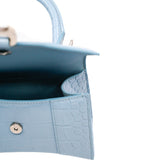 thumbnail xs hourglass in Crocodile Embossed calfskin blue/grey phw - L'UXE LINK