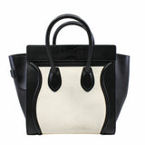 thumbnail LUGGAGE BAG MICRO LEATHER WHITE BLACK GHW - L'UXE LINK