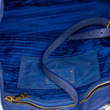 thumbnail tote with top handle and strap in leather purple ghw - L'UXE LINK