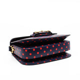 thumbnail 1955 Horsebit Bag in navy leather with red polka dots ghw - L'UXE LINK