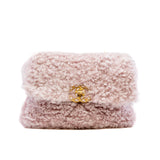 thumbnail Small 19 Pink Fur Fleece Flap Bag Multi Hardware Seri 30 - L'UXE LINK