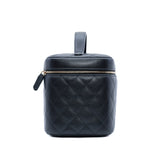 thumbnail Vanity Case In Black Caviar Leather Quilted Handbag GHW Seri 28 - L'UXE LINK