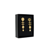 thumbnail CC Drop Gold Plated Metal Earrings - L'UXE LINK