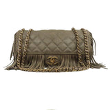 thumbnail Paris-Dallas Lambskin In Brown Fringe Timeless Flap Bag GHW Seri 19 - L'UXE LINK