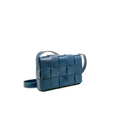 thumbnail Classic Cassette In Blue Intreccio Leather Cross Body Bag PHW - L'UXE LINK