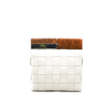 thumbnail Intrecciato Snap Clutch in leather white ghw - L'UXE LINK