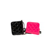 thumbnail Belt In Love Black And Pink In Patent Leather Quilted Double Mini Flap Waist Bag Seri 29 - L'UXE LINK