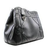 thumbnail Black Cannage Detail Leather Shopper Tote Bag With Pouch PHW - L'UXE LINK