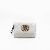 thumbnail 19 Flap White Coin Purse Lambskin Quilted Crossbody Bag Multi Hardware Seri 30 - L'UXE LINK