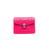 thumbnail serpenti forever crossbody chain bag in leather hot pink/white ghw