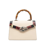thumbnail top handle bamboo white flap bag - L'UXE LINK
