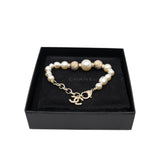 thumbnail Bracelet Faux Pearl With Yellow Gold Ball GHW - L'UXE LINK