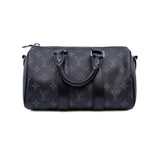 thumbnail Keepall Bandoulière 25 in black and grey monogram PHW