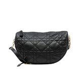 thumbnail Medium Black Lambskin Cannage Dior Vibe Hobo Bag GHW - L'UXE LINK