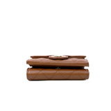 thumbnail Classic Small Snap Caramel Brown Caviar Leather Flap Wallet GHW - L'UXE LINK