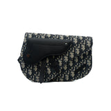 thumbnail Oblique Canvas Beige/Black Saddle Messenger Pouch Bag - L'UXE LINK