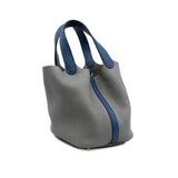thumbnail picotin 18 in tc gray/blue phw x stamp - L'UXE LINK