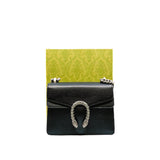 thumbnail Dionysus Mini Black Calfskin Crystal Buckle Bag Ruthenium - L'UXE LINK