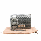 thumbnail crystal buckle chain bag small shinning leathe phw - L'UXE LINK