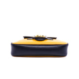 thumbnail marmont flap bag in leather yellow/navy - L'UXE LINK