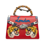 thumbnail Dionysus Bamboo handle limited badge tote in snake/leather red ghw - L'UXE LINK