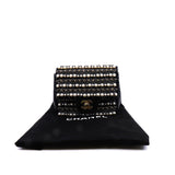 thumbnail Mini Square Black Pearl And Chains Lambskin Quilted Flap Bag GHW Seri 30 - L'UXE LINK