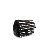 thumbnail Mini Square Black Pearl And Chains Lambskin Quilted Flap Bag GHW Seri 30 - L'UXE LINK