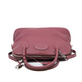 thumbnail Medium Bolide Togo Leather Handbag Dark Purple PHW O Stamp - L'UXE LINK