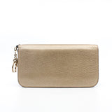 thumbnail Diorissimo Zip Long Wallet In Gold/Pink Leather GHW - L'UXE LINK