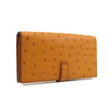 thumbnail bearn long wallet in ostrich gold A stamp - L'UXE LINK