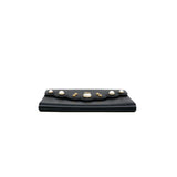 thumbnail Mini Peony Pearly Black Leather Wallet Clutch Bag GHW - L'UXE LINK