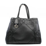 thumbnail Black Cannage Detail Leather Shopper Tote Bag With Pouch PHW - L'UXE LINK