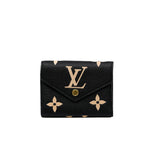 thumbnail Victorine Wallet in leather black ghw - L'UXE LINK