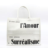 thumbnail Large Dior Surrealism Book Tote In White Printed Calfskin Bag - L'UXE LINK