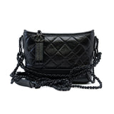 thumbnail Small Gabrielle So Black Aged Calfskin Quilted Hobo Bag Seri 28 - L'UXE LINK