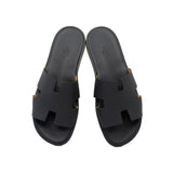 thumbnail Chypre sandal in leather black #42 - L'UXE LINK
