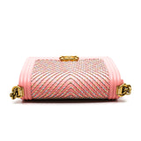 thumbnail Medium Leboy In Pink Lambskin Leather Shoulder Bag With Multicolor Chain GHW Seri 27 - L'UXE LINK