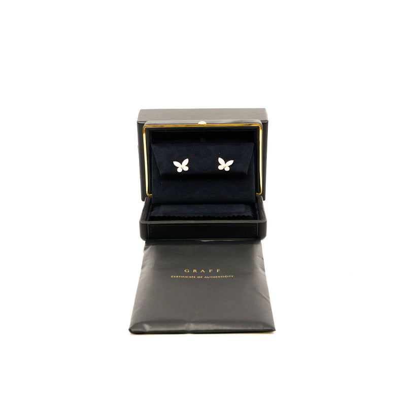 Mini Butterfly Stud diamond Earrings in 18k rg
