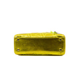 thumbnail Limited Edition Mini Lady Dior In Neon Yellow/Gold Leather Handbag PHW With Strap - L'UXE LINK