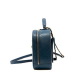 thumbnail Top Handle Zip Vanity In Blue Leather Bag GHW Seri 23 - L'UXE LINK