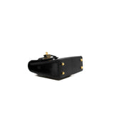 thumbnail Mini Kelly Twilly Bag Charm Black in lizard skin ghw - L'UXE LINK
