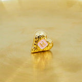 thumbnail heart cc logo earring in pink/ghw - L'UXE LINK