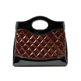 thumbnail 31 Mini Black/Burgundy Quilted Patent Leather Handbag GHW Seri A9A5XXXX - L'UXE LINK