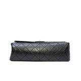 thumbnail 2.55 Reissue 227 Double Flap Bag Black Calf Ruthenium Hardware Seri #Lu3 - L'UXE LINK