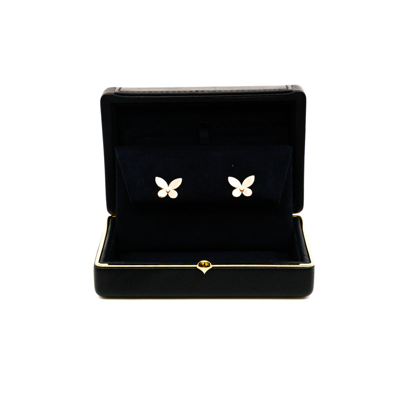 Mini Butterfly Stud diamond Earrings in 18k rg